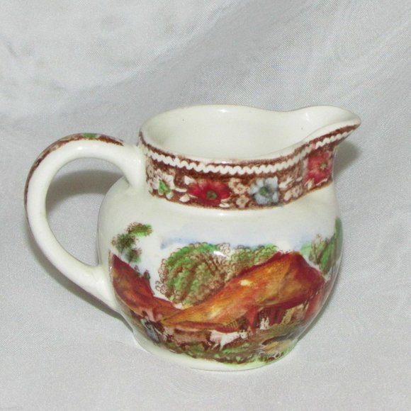 Vintage Midwinter Rural England Individual Creamer Brown Toile Transferware - Picture 2 of 6